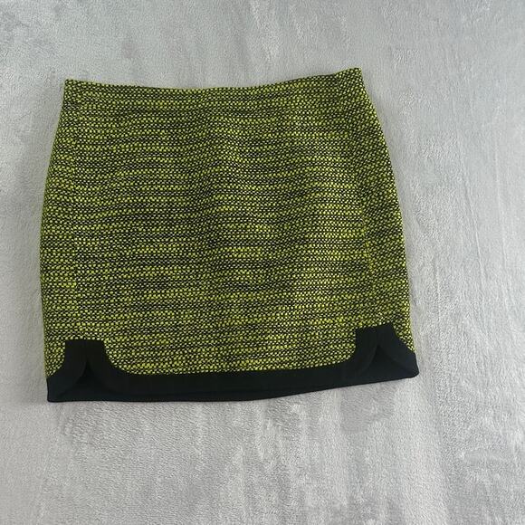 J. Crew Piped Tweed Mini Skirt – Green & Black – Size 6 - Picture 2 of 10